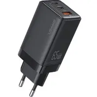 Сетевое зарядное устройство Usams US-CC1180 Gan 2USB-C+USB-A 65W 5A Black, Чёрный