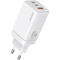 Сетевое зарядное устройство Usams US-CC1180 Gan 2USB-C+USB-A 65W 5A White, Белый Сетевое зарядное устройство Usams US-CC1180 Gan 2USB-C+USB-A 65W 5A White, Белый