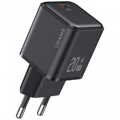 Мережевий зарядний пристрій Usams US-CC183 20W PD Black, Чорний