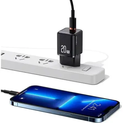 Мережевий зарядний пристрій Usams US-CC183 20W PD Black, Чорний