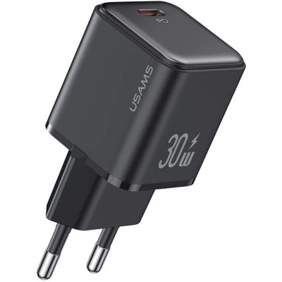 Мережевий зарядний пристрій Usams US-CC186 30W PD Black, Чорний