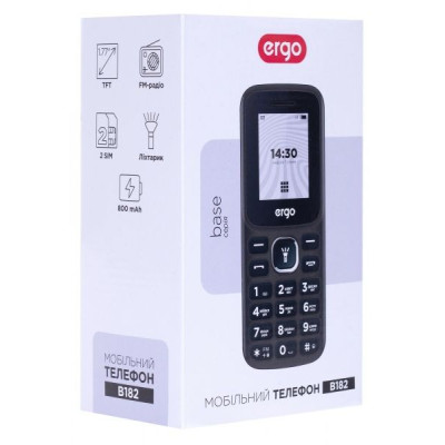 Мобильный телефон Ergo B182 Dual Sim Black, черный