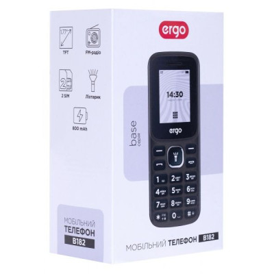 Мобільний телефон Ergo B182 Dual Sim Black, чорний