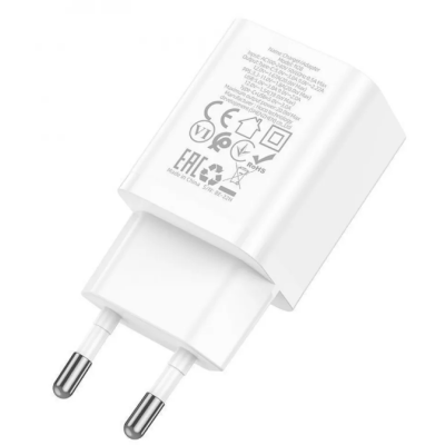 Сетевое зарядное устройство Hoco N28 1PD+1USB 20W White, Белый