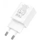 Мережевий зарядний пристрій Hoco N28 1PD+1USB 20W White, Білий