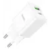 Сетевое зарядное устройство Hoco N28 1PD+1USB 20W White, Белый