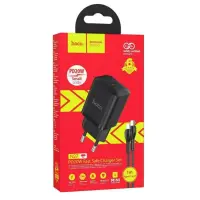 МЗП Hoco N27 PD 20W + Кабель Type-C to Lightning Black, Чёрный