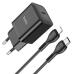 МЗП Hoco N27 PD 20W + Кабель Type-C to Lightning Black, Чорний