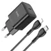 МЗП Hoco N27 PD 20W + Кабель Type-C to Lightning Black, Чорний
