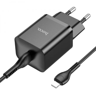 МЗП Hoco N27 PD 20W + Кабель Type-C to Lightning Black, Чорний
