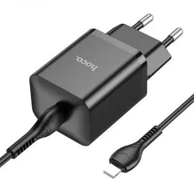 МЗП Hoco N27 PD 20W + Кабель Type-C to Lightning Black, Чорний