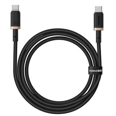 Кабель дата Baseus Dura Type-C to Type-C 100W 1м Чорно-золотий