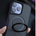 Чехол накладка Metal Buttons with MagSafe Carbon Ring iPhone 15 Pro Max Черная