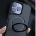 Чехол накладка Metal Buttons with MagSafe Carbon Ring iPhone 15 Pro Max Черная
