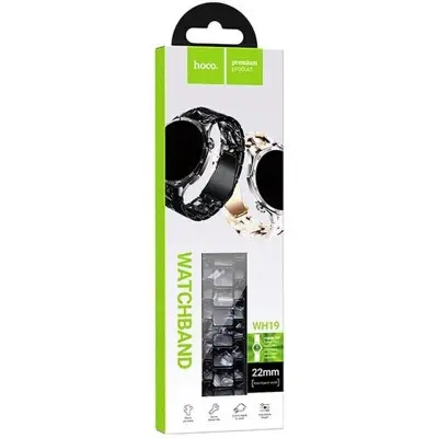 Ремінець Універсальний 22мм Hoco WH19 Lightning Black, Чорний