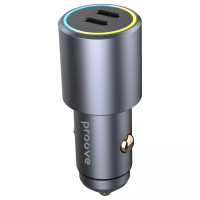 Автомобільний зарядний пристрій Double Energy Plus (Type-C+Type-C) 50W Grey, Cірий