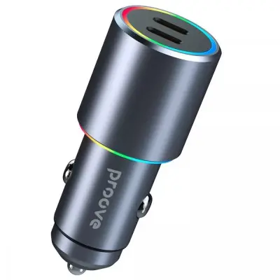 Автомобільний зарядний пристрій Double Energy Plus (Type-C+Type-C) 50W Grey, Cірий