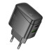 Мережевий зарядний пристрій Hoco CS61A USB-A/USB-C (30W) Black, Чорний