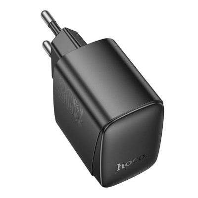 Мережевий зарядний пристрій Hoco CS61A USB-A/USB-C (30W) Black, Чорний