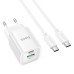 Сетевое зарядное устройство  C149A 1PD+1USB 30W + Type-C to Type-C White, Белый