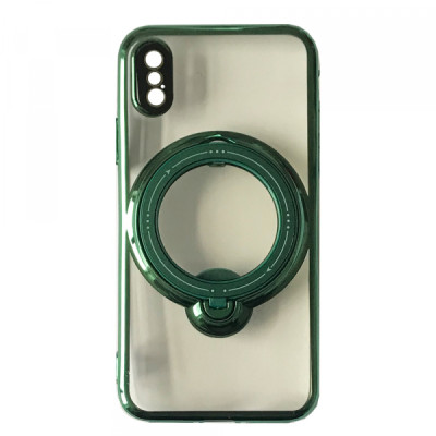 Чехол накладка Shining Holder MagSafe iPhone X Зеленая