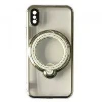 Чехол накладка Shining Holder MagSafe iPhone X Серебряная