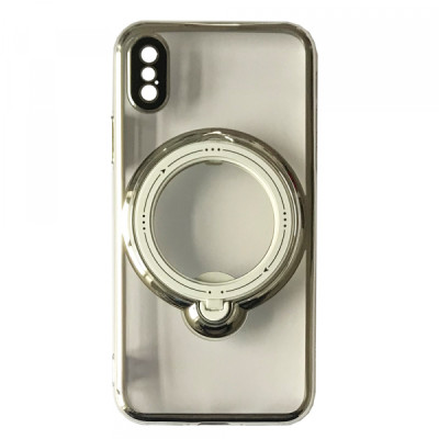 Чехол накладка Shining Holder MagSafe iPhone X Серебряная