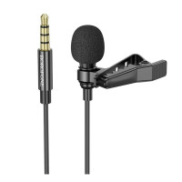 Микрофон петличный Borofone BFK11 Black, Чёрный