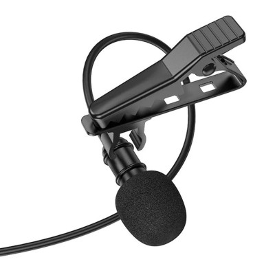 Мікрофон петличний Borofone BFK11 Black, Чорний
