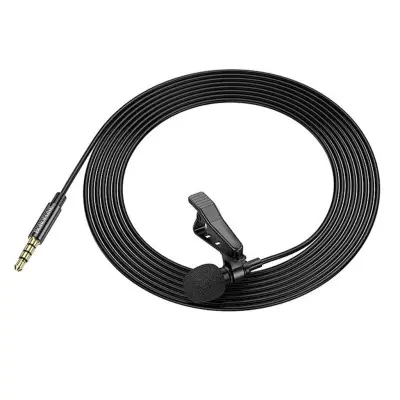 Мікрофон петличний Borofone BFK11 Black, Чорний Мікрофон петличний Borofone BFK11 Black, Чорний