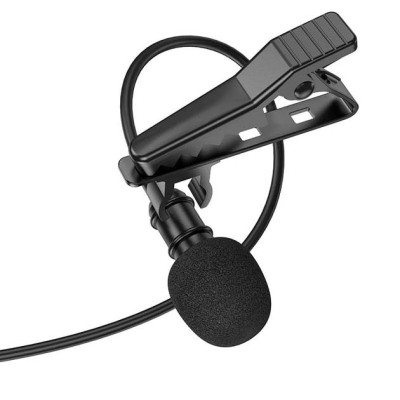 Мікрофон петличний Borofone BFK11 Lightning Black, Чорний