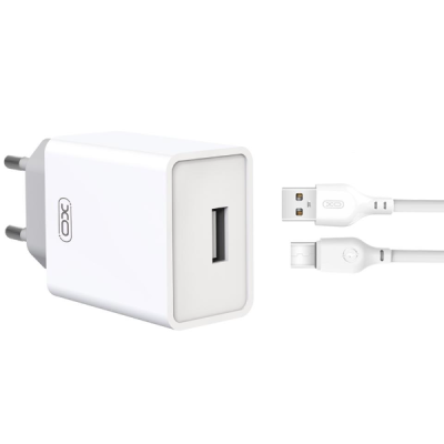 Сетевое зарядное устройство XO L93 Type-C 1USB 2.4A (12W) White, Белый