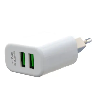 Сетевое зарядное устройство XO L85C MicroUSB 2USB 2.4A (12W) Белый