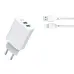 Мережевий зарядний пристрій XO L85C Type-C 2USB 2.4A (12W) White, Білий