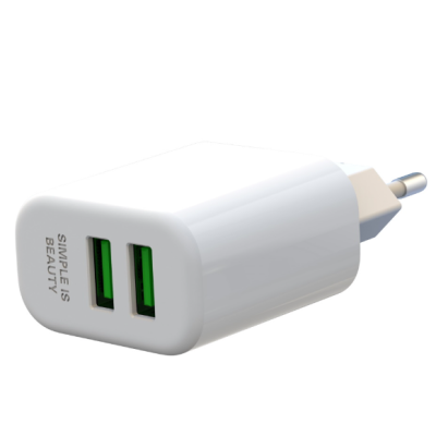 Мережевий зарядний пристрій XO L85C Type-C 2USB 2.4A (12W) White, Білий