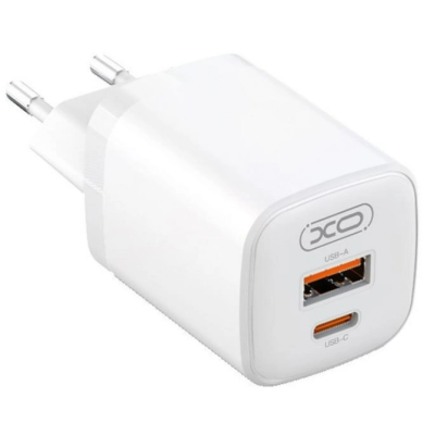 Мережевий зарядний пристрій XO L96 PD+QC3.0 1USB+1USB-C 30W White, Білий