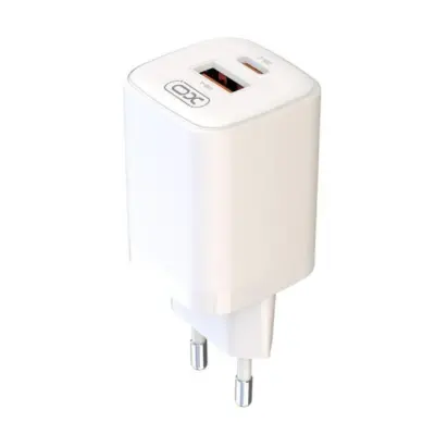 Мережевий зарядний пристрій XO L96 PD+QC3.0 1USB+1USB-C 30W White, Білий