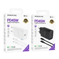 Сетевое зарядное устройство Borofone BA86 USB-C 45W + Type-C to Type-C Черный