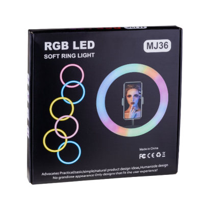 Кільцева лампа для селфі MJ-36 36см RGB