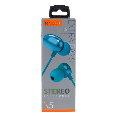 Провідні вакуумні навушники-гарнітура Yison X5 Blue, синій