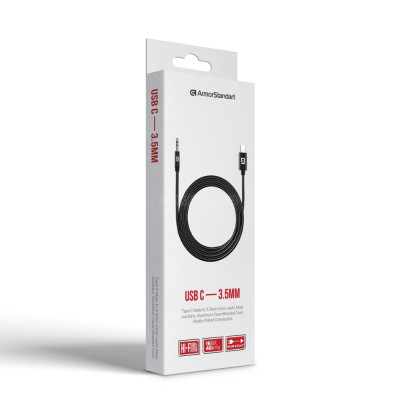 Кабель AUX Armor 1м Чорний (3.5 male to Type-C) Кабель AUX Armor 1м Чорний (3.5 male to Type-C)