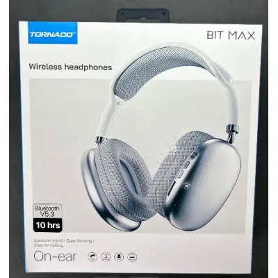 Беспроводные полноразмерные наушники Tornado TSB-3 BIT Max Silver Stereo Bluetooth Headphones, серые Беспроводные полноразмерные наушники Tornado TSB-3 BIT Max Silver Stereo Bluetooth Headphones, серые