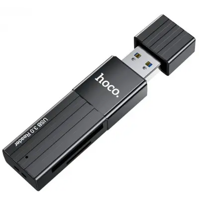 Картридер Hoco HB20 Mindful 2in1 USB 3.0 Черный