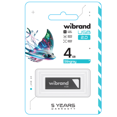 Флеш память USB 4Gb Wibrand Stingray USB 2.0 Серая