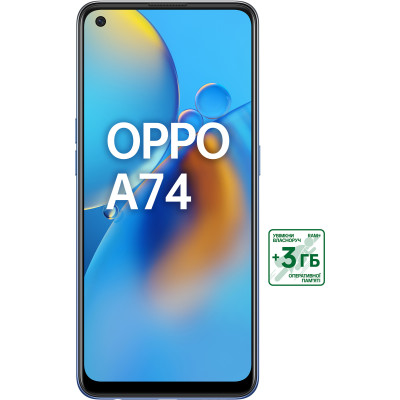 Смартфон OPPO A74 4/128GB Midnight Blue, блакитний