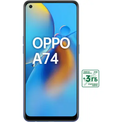Смартфон OPPO A74 4/128GB Midnight Blue, блакитний Смартфон OPPO A74 4/128GB Midnight Blue, блакитний