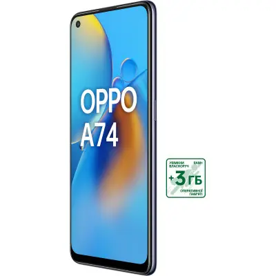 Смартфон OPPO A74 4/128 GB Black, чорний Смартфон OPPO A74 4/128 GB Black, чорний
