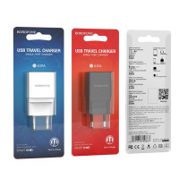 Мережевий зарядний пристрій Borofone USB BA19A Nimble 1A Black, Чорний Мережевий зарядний пристрій Borofone USB BA19A Nimble 1A Black, Чорний