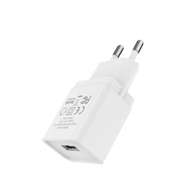 Мережевий зарядний пристрій Borofone USB BA19A Nimble 1A White, Білий