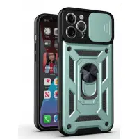 Чехол накладка Serge Ring Camshield Xiaomi Redmi Note 14 Pro 4G Зеленая